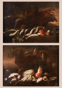 Pair of still lifes with fish and crustaceans, Elena Recco (Naples, 1654 - 1700)
